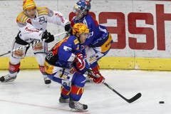 Jeff Tambellini (mitte) und Damien Brunner . (Bild: Keystone)