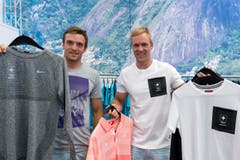 Die Kanuten Lukas (links) und Simon Werro (Bild: Keystone / Georgios Kefalas)