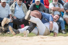 Der offizielle Schlussgang mit Joel Wicki, links, und Bruno Nötzli. (Bild: URS FLUEELER)