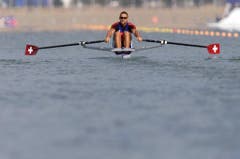Xeno Müller, Silber im Skiff, 2000 in Sydney. (Bild: Keystone / Fabrice Coffrini)