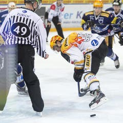 Lugano-Topskorer Brett McLean beim Bully. (Bild: Keystone)