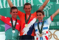 Thomas Frischknecht, Silber im Mountainbike, 1996 in Atlanta. (Bild: AP / Lionel Cironneau)