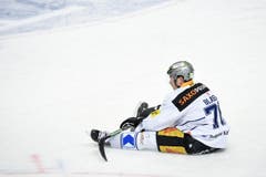 Der enttäuschte Zuger Yannick Blaser dem Spiel. (Bild: Keystone/Ti-Press/Gabriele Putzu)