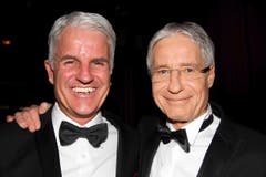 Verkehrshaus-Direktor Daniel Suter (links, künftiger CEO von Swiss Olympic) und SRG-Vize Daniel Eckmann. (Bild: André Häfliger/Neue LZ)
