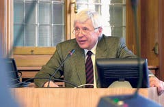 Gerhard Frey, OK-Präsident Gastauftritt beider Appenzell 2006, Niederteufen. (Bild: pd)