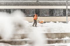 Wetterbilder, Schnee rund um den Hauptbahnhof St. Gallen. (Bild: Hanspeter Schiess)