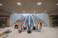 Rathausunterführung, nach einjähriger Bauzeit im Rohbau, vor Wiedereröffnung (Bild: Urs Bucher)