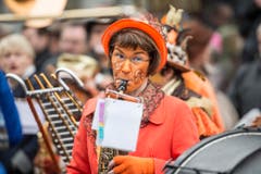 Bohl vor dem Waaghaus Start St.Galler Fasnacht 2018 mit Guggen und Plakatenthüllung. (Bild: Hanspeter Schiess)