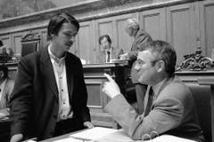 Paul Rechsteiner mit Kollege Arnold Koller von der CVP 1989. (Bild: Keystone)