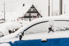 Wetterbilder, Schnee in Speicher AR. (Bild: Hanspeter Schiess)