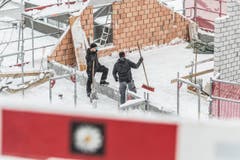 Wetterbilder, Schnee in Speicher AR. (Bild: Hanspeter Schiess)