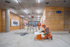 Rathausunterführung, nach einjähriger Bauzeit im Rohbau, vor Wiedereröffnung (Bild: Urs Bucher)