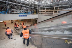 Rathausunterführung, nach einjähriger Bauzeit im Rohbau, vor Wiedereröffnung (Bild: Urs Bucher)