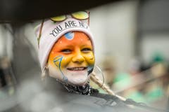 Bohl vor dem Waaghaus Start St.Galler Fasnacht 2018 mit Guggen und Plakatenthüllung. (Bild: Hanspeter Schiess)