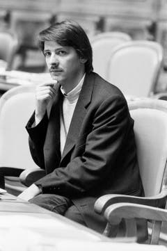 Paul Rechsteiner 1986, seiner Erstwahl, im Nationalratssaal in Bern. (Bild: Keystone)