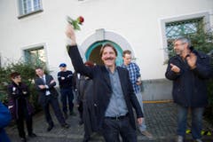 Paul Rechsteiner gewinnt 2011 gegen Toni Brunner (SVP) und Michael Hüppi (CVP) das Rennen um den freigewordenen Ständeratssitz von Eugen David (CVP). (Bild: Keystone)