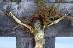 Jesuskreuz am Wegesrand. Aufgenommen auf Gspon, im Kanton Wallis. (Bild: Bruno Ringgenberg)