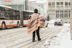 Wetterbilder, Schnee rund um den Hauptbahnhof St. Gallen. (Bild: Hanspeter Schiess)