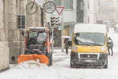 Wetterbilder, Schnee rund um den Hauptbahnhof St. Gallen. (Bild: Hanspeter Schiess)