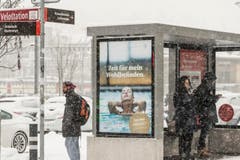 Wetterbilder, Schnee rund um den Hauptbahnhof St. Gallen. (Bild: Hanspeter Schiess)