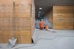 Rathausunterführung, nach einjähriger Bauzeit im Rohbau, vor Wiedereröffnung (Bild: Urs Bucher)