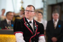 Feier des Entlebuchers Amt- und Wyberschiesset in der katholischen Kirche in Schüpfheim mit den Festsiegern Alice Stalder und Erwin Emmenegger (Bild: Dominik Wunderli)