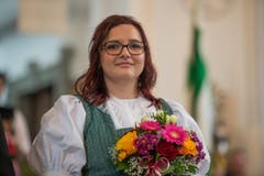 Feier des Entlebuchers Amt- und Wyberschiesset in der katholischen Kirche in Schüpfheim mit den Festsiegern Alice Stalder und Erwin Emmenegger (Bild: Dominik Wunderli)