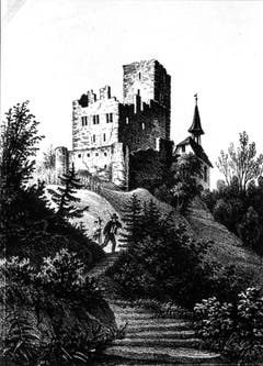Das Schloss nach dem Abbruch 1846: Nur noch eine Ruine. (Bild: (Bürgerarchiv Weinfelden))