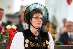 Feier des Entlebuchers Amt- und Wyberschiesset in der katholischen Kirche in Schüpfheim mit den Festsiegern Alice Stalder und Erwin Emmenegger (Bild: Dominik Wunderli)
