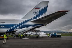 Das Flugzeug wurde Ende der 1970er-Jahre vom sowjetischen Konstruktionsbüro Antonov als grosses Transportflugzeug für die Streitkräfte konzipiert. | Bild: Boris Bürgisser (Emmen, 15. Mai 2018)
