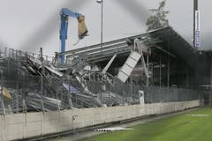 Der Abbruch des legendären Quartierstadions begann kurz nach dem Abstieg. (Ralph Ribi)