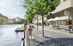 Mit Zugang zum Wasser: So könnte der St.-Karli-Quai eines Tages aussehen. Visualisierung: Stadt Luzern