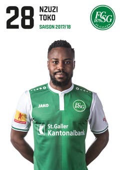 Nzuzi Toko: Note 3,5. In seinem letzten Spiel für St. Gallen ist der Captain wenig spürbar. Steigert sich ein bisschen in der zweiten Halbzeit. (Bild: pd)