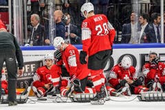 Enttäuschte Gesichter bei den Schweizern. Bild: Andy Müller/Freshfocus (Kopenhagen, 20. Mai 2018)