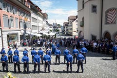 Impression der öffentlichen Vereidigungsfeier auf dem Rathausplatz in Sursee. (Bild: Manuela Jans-Koch, 24. Mai 2018)