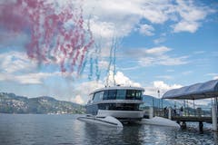 Unter anderem mit reichlich Feuerwerk wurde seine Taufe gefeiert. (Bild: Dominik Wunderli (Luzern, 24. Mai 2018))
