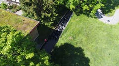 Eine Drohne der Zivilschutzorganisation Emme filmt die Polizeiübung (Bild: ZSO Emme, 25. Mai 2018).