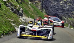 Audi dreht am Klausenpass einen Clip für die Formel E. (Bild: Audi AG, Spiringen, 28. Mai 2018)