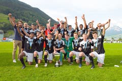 Die siegreichen A-Junioren des Teams Obergeissenstein/Kickers. (Bild: Michael Wyss (Brunnen, 31. Mai 2018))