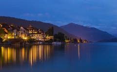 Blaue Stunde, im Hintergrund die Stadt Zug (Bild: Daniel Hegglin)