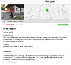 ...man stellt alte Möbel an den Strassenrand und legt einen Zettel «Gratis» darauf. Unter dem Strich ist es das Gleiche: eine illegale Entsorgungsaktion. (Illustration: Stadt St.Gallen)