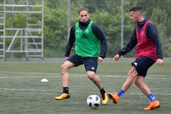 Stefan Wolf (links) gegen Daniel Follonier (Bild: Martin Meienberger / Freshfocus (Luzern, 13. Juni 2018))