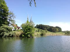 Am Weiher selbst hat es Tische und Sitzbänke; so kann die Aussicht bequem genossen werden.(Bild: Marlen Hämmerli)