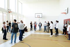 Auch die Turnhalle erstrahlt in neuem Glanz. (Bild: Stefan Kaiser (Menzingen, 14 Juni 2018))