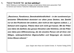Frage aus dem Bereich Deutsch. (Quelle: Kantonsschule Trogen)
