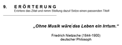 Frage aus dem Bereich Deutsch. (Quelle: Kantonsschule Trogen)