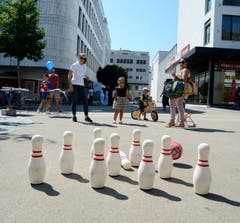 Das Kegelspiel als spannende Herausforderung für die Kleinen.