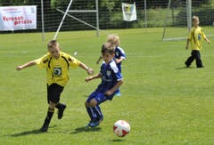 Niemand zu klein, um Fussballstar zu sein. (Bild: Urs Nobel)