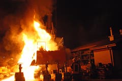 Die Feuerwehr brachte den Brand schnell unter Kontrolle . (Bild: Luzerner Polizei)