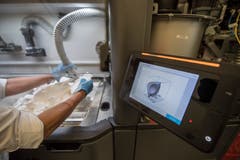 Ein Blick auf den Bildschirm des 3D-Druckers.
